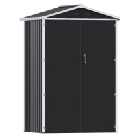 Садовый хозблок-сарай с двускатной крышей DS-01. цвет темно-серый - PANTONE 10C