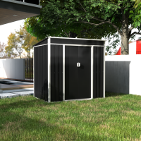 Металевий садовий госпблок-сарай з односхилим дахом SS-02. колір темно-сірий