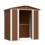 Металевий садовий госпблок-сарай з двосхилим дахом DS-02. колір коричневий