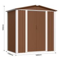 Металевий садовий госпблок-сарай з двосхилим дахом DS-02. колір коричневий