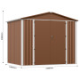 Металевий садовий госпблок-сарай з двосхилим дахом DS-03. колір коричневий