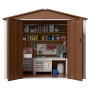 Металевий садовий госпблок-сарай з двосхилим дахом DS-03. колір коричневий