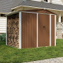 Металлический cадовый хозблок-сарай с двускатной крышей NEXT-дровник. цвет коричневый