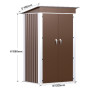 Металлический садовый хозблок-сарай с односкатной крышей SS-03. цвет коричневый