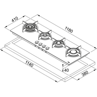Варочная поверхность FRANKE Crystal FHCR 1204 3G TC HE BK C (106.0374.292)