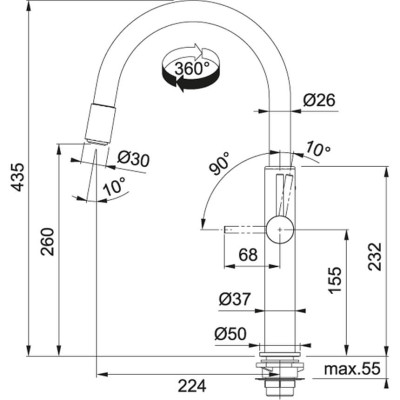Смеситель FRANKE Pescara Pull Down (115.0545.135)