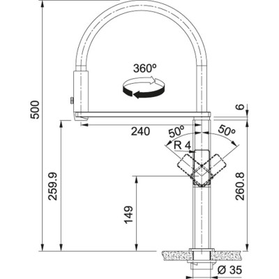 Змішувач FRANKE Centinox Semi-Pro (115.0547.855)