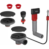 Вентиль-автомат 3½” + 2 декор. крышки для мойки MRG 120/160, черный матовый (112.0658.485)