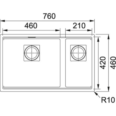 Комплект: • Коландер • Коврик Rollmat • Кухонная мойка FRANKE Kubus 2 KNG 120