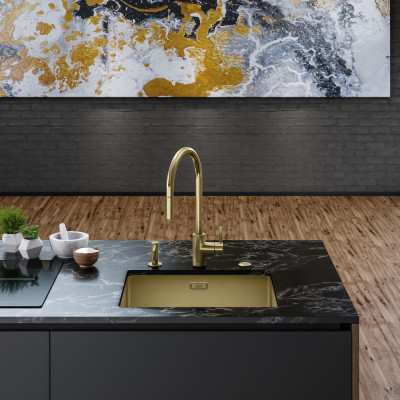 Кухонна мийка FRANKE Mythos Masterpiece BXM 210/110-40-50-68 (Золотий)