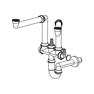 Сифон FRANKE для двухчашевой мойки (112.0624.484)