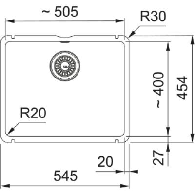 Кухонна мийка FRANKE Kubus X KXK 110-51, Оникс (126.0735.186)