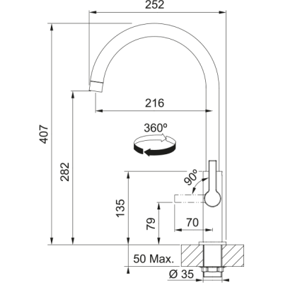 Змішувач FRANKE Maris Slim J, Хром (115.0728.384)