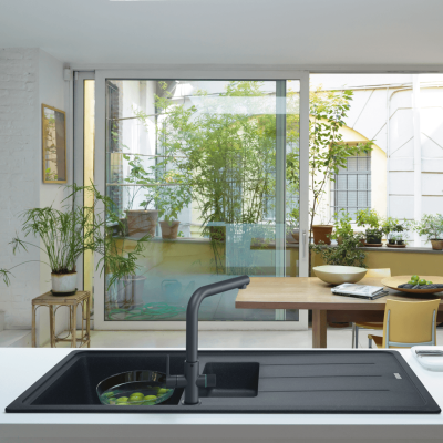 Змишувач FRANKE Lina L Clear Water, Чорний матовый (120.0730.802)