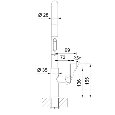 Змішувач FRANKE Maris Slim J Clear Water, Антрацит (120.0736.603)