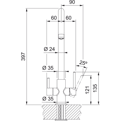 Смішувач FRANKE Lina Clear Water, Хром, с фильтром для воды (160.0702.660)