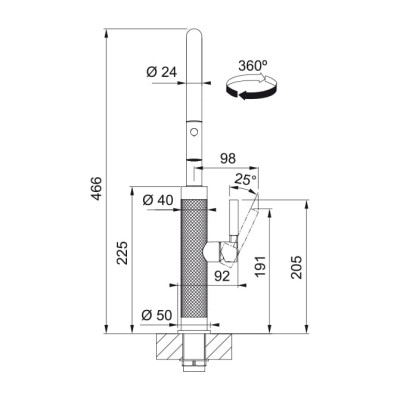 Змишувач FRANKE Mythos Masterpiece выдвижной ящик, золото (115.0711.558)