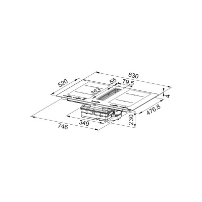 ФРАНК Марис 2Gether FMA 8391R ПРИВЕТ. Индукционная варочная поверхность + Витяжка (340.0705.336)