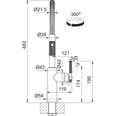 Змеишувач FRANKE Maris Stripes Semi Pro, гусеничный вилив, Bi-Matte Black/Copper (115.0747.680)