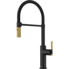 Змеишувач FRANKE Maris Stripes Semi Pro, гусеничный вилив, Bi-Matte Black/Gold (115.0747.679)