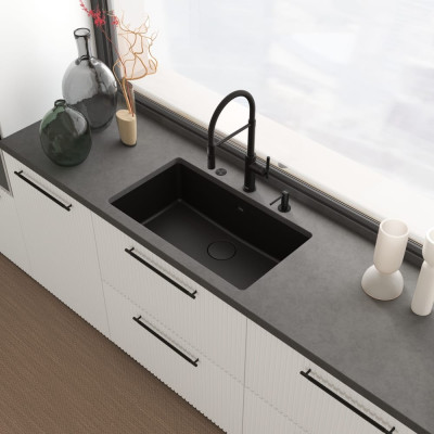 Змеишувач FRANKE Maris Stripes Semi Pro, гнучный вилив, Чорний матовий (115.0747.678)