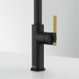 Змішувач FRANKE Maris Stripes J, поворотный витяжний, Bi-Matte Black/Gold (115.0747.673)