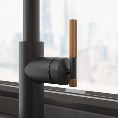 Змішувач FRANKE Maris Stripes U, поворотный витяжний, Bi-Matte Black/Copper (115.0747.677)