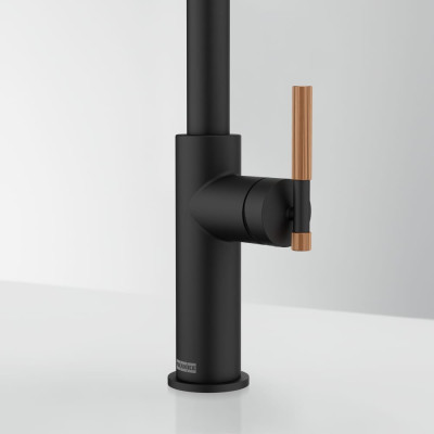 Змішувач FRANKE Maris Stripes U, поворотный витяжний, Bi-Matte Black/Copper (115.0747.677)