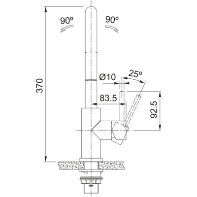 Змеевик FRANKE Smart Glenda J, поворотный витяжний, Нержавеющая сталь (115.0747.474)