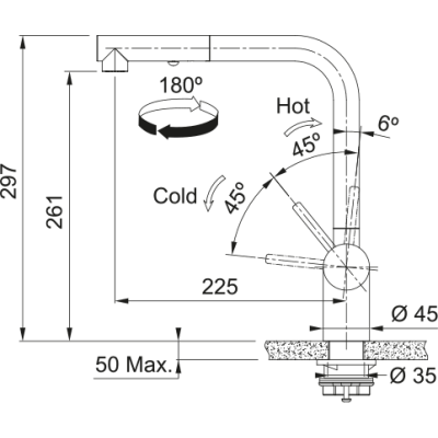 Смішувач FRANKE Atlas Neo Pull Out, поворотный витяжний, Нержавеющая сталь (115.0741.710)