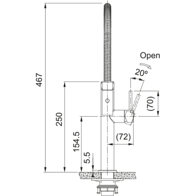 Змеишувач FRANKE Pescara Semi Pro PVD, гнучный вилив, Золотий (115.0741.723)