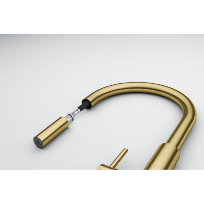 Змішувач FRANKE Pescara J PVD, поворотный витяжний, Золотий (115.0741.697)