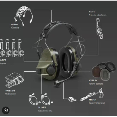 Активні тактичні навушники 3M PELTOR ComTac VIII (MT14H418A-86 GN), вертикальні з 1 аудіовиходом 4 контакт NATO та мікрофоном