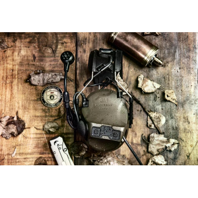 Активні тактичні навушники 3M PELTOR ComTac VIII (MT14H418A-86 GN), вертикальні з 1 аудіовиходом 4 контакт NATO та мікрофоном