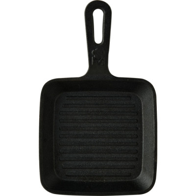 Сковорода-гриль чавунна з дошкою для сервіровки Bergner MasterPro, 13.7x22.2 см (BGMP-3808-EM)