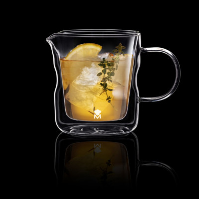 Молочник з подвійними стінками Bergner MasterPro Mixology, скло, 440 мл (BGMP-20210)