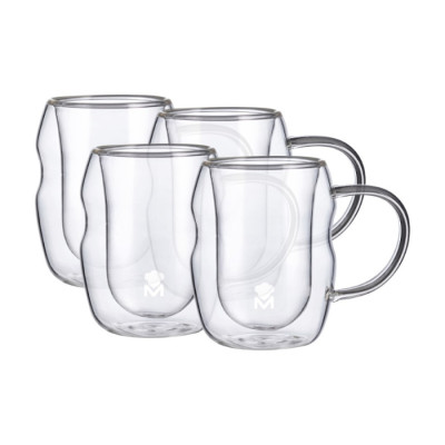 Набор чашек с двойными стенками Bergner MasterPro Mixology, 50 мл, 4 шт. (BGMP-20209)