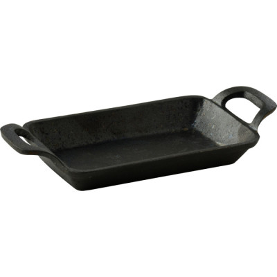 Сковорода чавунна з дошкою для сервіровки Bergner MasterPro, 17x10 см (BGMP-3807-EM)