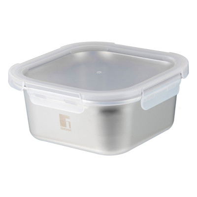 Контейнер для хранения из нержавеющей стали Bergner Go Lovers, 1,5л, квадратный (BG-36314-GY)