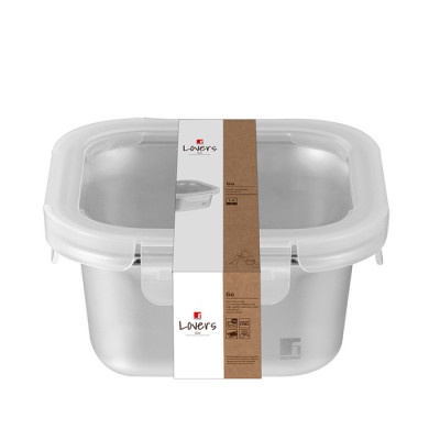 Контейнер для хранения из нержавеющей стали Bergner Go Lovers, 1,5л, квадратный (BG-36314-GY)