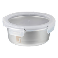 Контейнер для хранения из нержавеющей стали Bergner Go Lovers, 690 мл, круглый (BG-36315-GY)