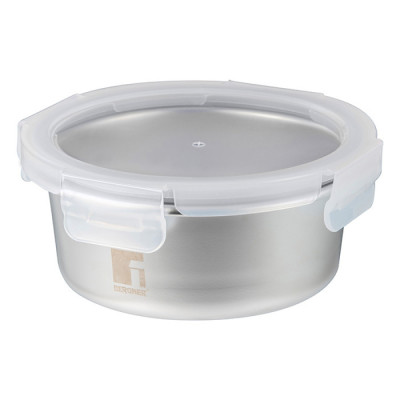 Контейнер для хранения из нержавеющей стали Bergner Go Lovers, 690 мл, круглый (BG-36315-GY)