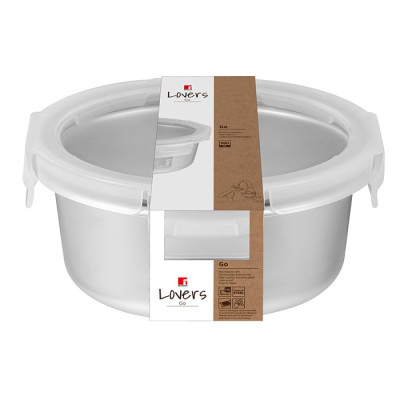 Контейнер для хранения из нержавеющей стали Bergner Go Lovers, 690 мл, круглый (BG-36315-GY)