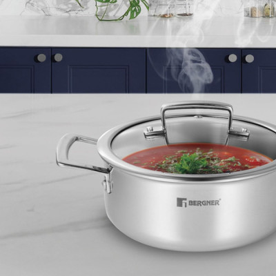 Кастрюля с крышкой Bergner Steelblue, 20 см (BG-33221-BL)