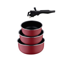 Набір ковшів зі знімною ручкою Bergner Click&cook, 16/18/20 см, 4 пр (BG-31608-RD)