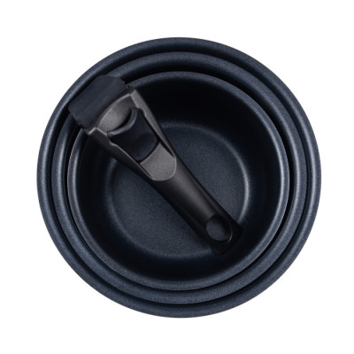 Набір ковшів зі знімною ручкою Bergner Click&cook, 16/18/20 см, 4 пр (BG-31608-RD)