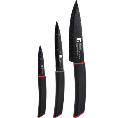 Набір ножів із покриттям "під мармур" Bergner Keops marble, 3 шт (BG-1151-BK)