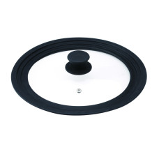 Кришка універсальна скляна з силіконовим обідком Bergner Univer, 24-26-28 см (BG-2709)