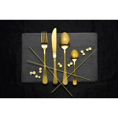 Набір столових приборів Bergner Munich gold matt, 24 предмета (BG-5134-GD)