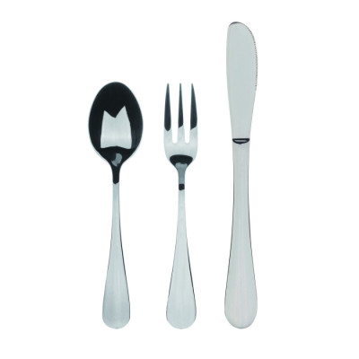 Набір дитячих столових приборів Bergner Munich silver shiny, 3 предмета (BG-5137-SL)